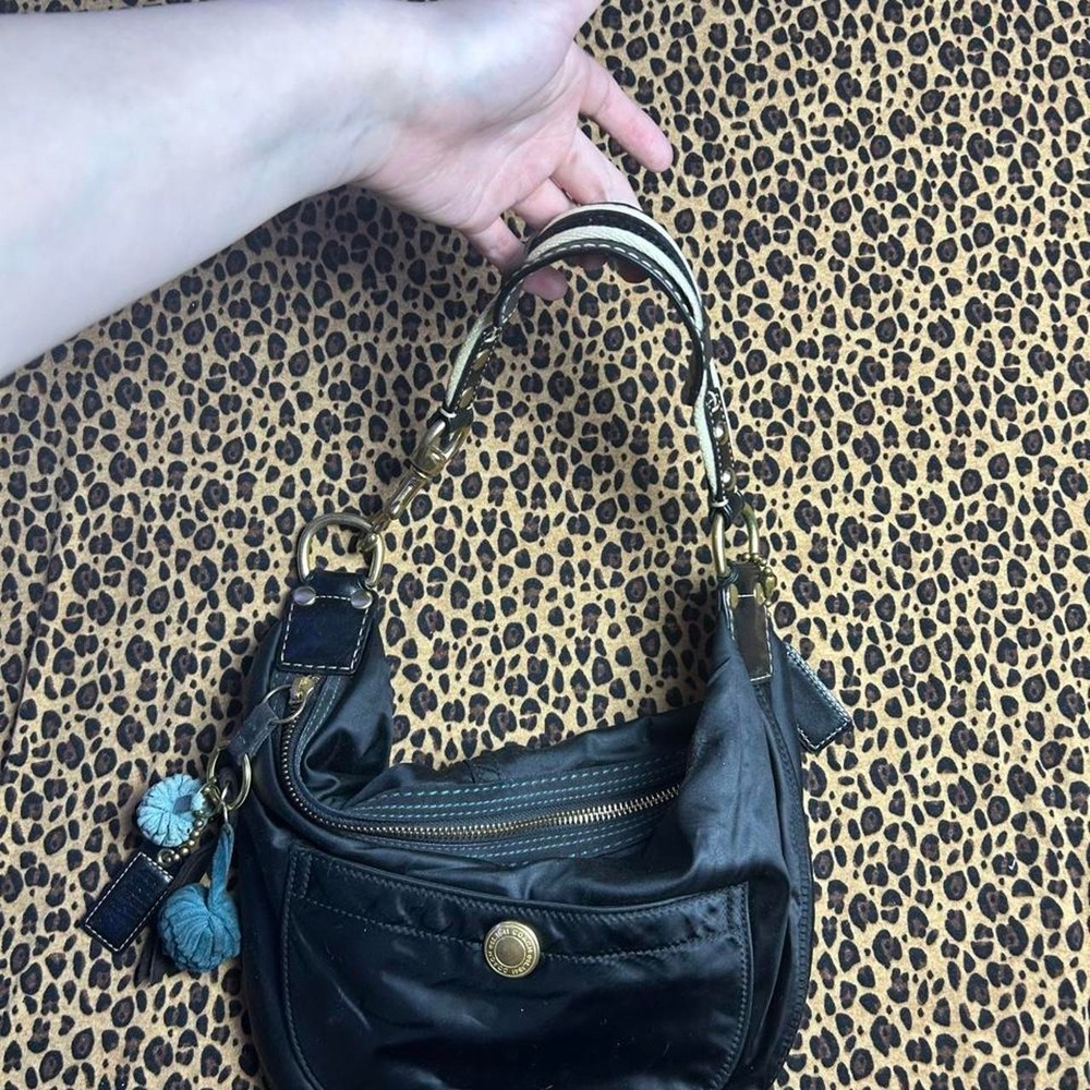 Black leather Coach purse